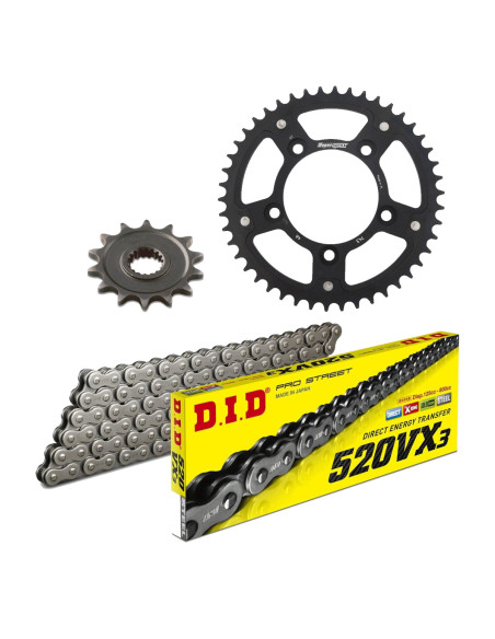Kit chaine 520 Stealth DID-SUPERSPROX - HONDA 250 CR 1996-01 et 2004-05- 450 CRF R 2002-03 - 450 CRF RX 2017-