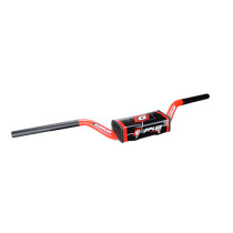 Guidon oversize DOPPLER Ø28,6mm aluminium Noir mat/Rouge (avec mousse)