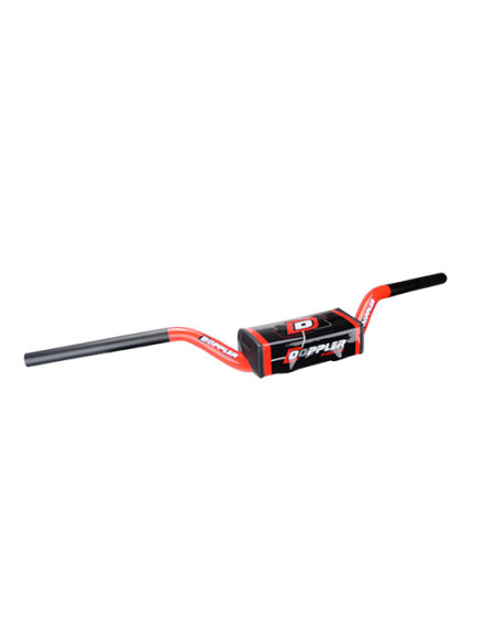 Guidon oversize DOPPLER Ø28,6mm aluminium Noir mat/Rouge (avec mousse)