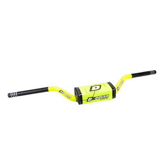 Guidon oversize DOPPLER Ø28,6mm aluminium Noir mat/Jaune fluo (avec mousse)