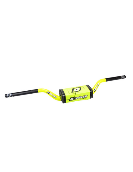 Guidon oversize DOPPLER Ø28,6mm aluminium Noir mat/Jaune fluo (avec mousse)