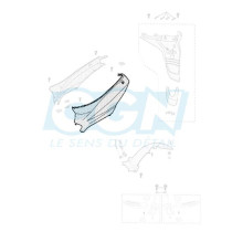 Carénage coque arrière scooter Gauche origine Peugeot Tweet Onyx Grey