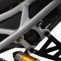 Caches orifices repose-pieds arrière R&G RACING noir - TRIUMPH Speed Triple 1200 RS