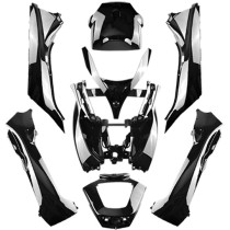 Kit carénages maxiscooter Piaggio 125 / 300 / 400 / 500 MP3 2008-2014 Noir brillant