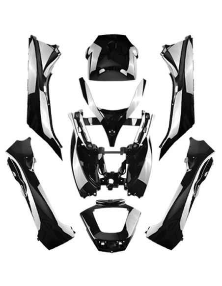 Kit carénages maxiscooter Piaggio 125 / 300 / 400 / 500 MP3 2008-2014 Noir brillant