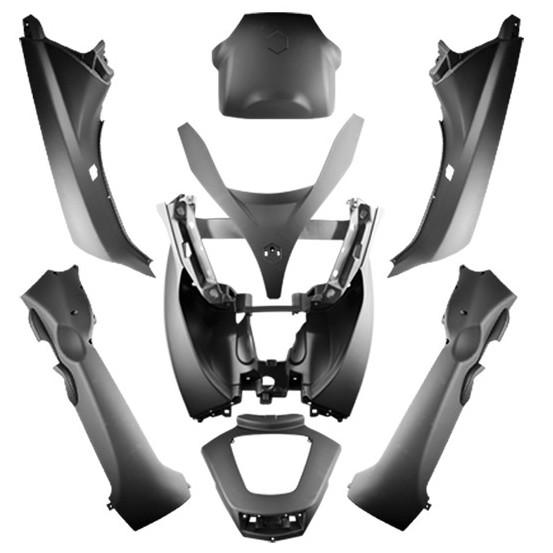 Kit carénages maxiscooter Piaggio 125 / 300 / 400 / 500 MP3 2008-2014 Noir mat