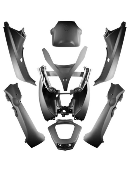 Kit carénages maxiscooter Piaggio 125 / 300 / 400 / 500 MP3 2008-2014 Noir mat