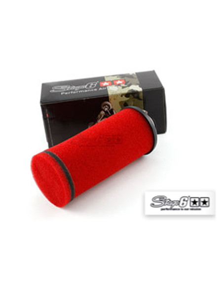Filtre à air long compétition STAGE6 mousse Rouge (diam. 35mm)