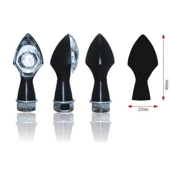 Clignotants universels POWER LEDS noirs (non homologués route)