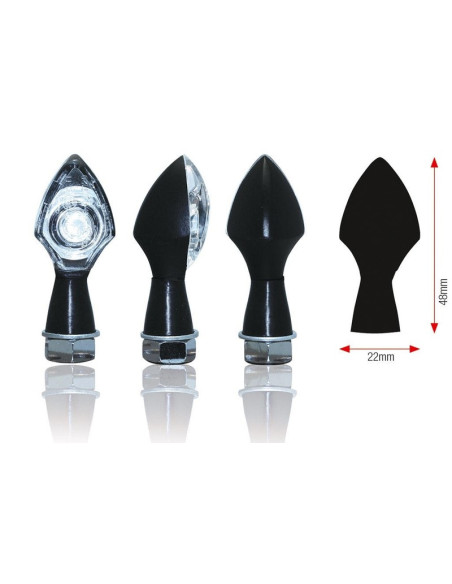 Clignotants universels POWER LEDS noirs (non homologués route)