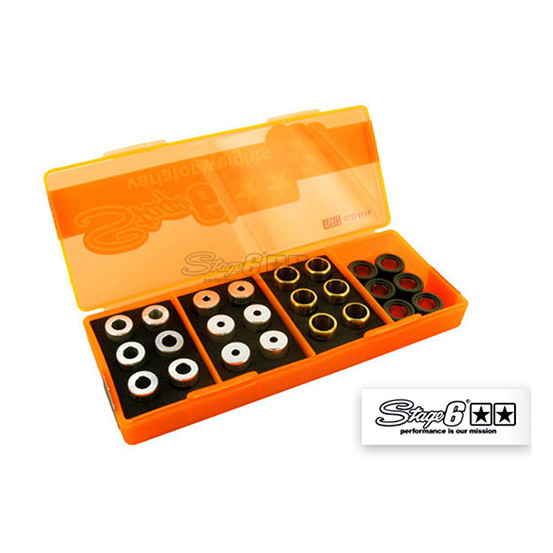 Boîte de galets de variateur STAGE6 15x12 (4 jeux de 6 pièces - 3g à 4,5g)