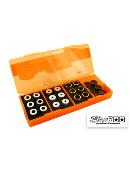 Boîte de galets de variateur STAGE6 15x12 (4 jeux de 6 pièces - 3g à 4,5g)