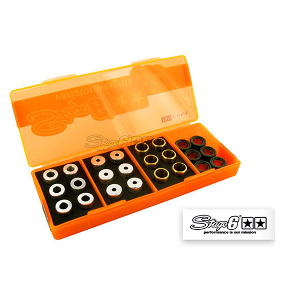 Boîte de galets de variateur STAGE6 15x12 (4 jeux de 6 pièces - 5g à 6,5g)