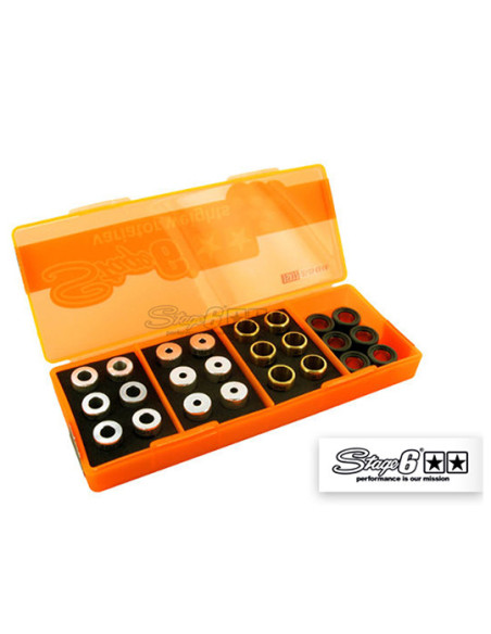 Boîte de galets de variateur STAGE6 15x12 (4 jeux de 6 pièces - 5g à 6,5g)