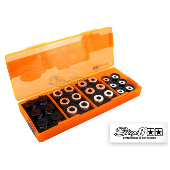 Boîte de galets de variateur STAGE6 16x13 (4 jeux de 6 pièces - 3g - 4,5g)