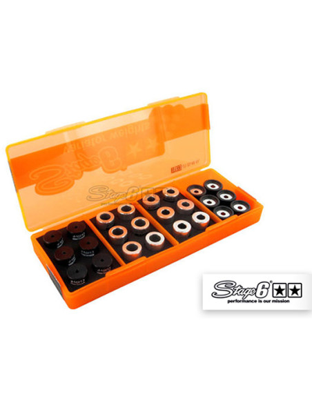 Boîte de galets de variateur STAGE6 16x13 (4 jeux de 6 pièces - 3g - 4,5g)