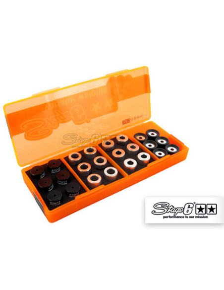Boîte de galets de variateur STAGE6 16x13 (4 jeux de 6 pièces - 5,5g à 7g)