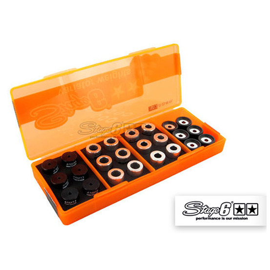 Boîte de galets de variateur STAGE6 16x13 (4 jeux de 6 pièces - 6,5g à 9,5g)