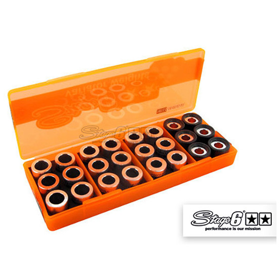 Boîte de galets de variateur STAGE6 19x15.5 (4 jeux de 6 pièces - 4g à 5,5g)