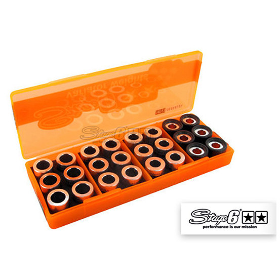 Boîte de galets de variateur STAGE6 19x15.5 (4 jeux de 6 pièces - 5,5g à 7g)