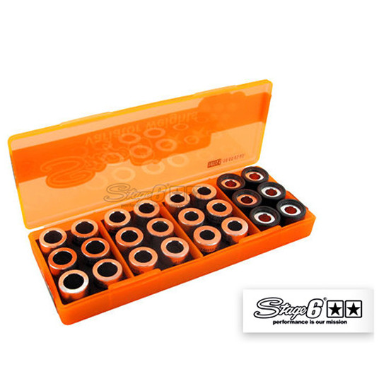 Boîte de galets de variateur STAGE6 19x15.5 (4 jeux de 6 pièces - 6,5g à 9,5g)