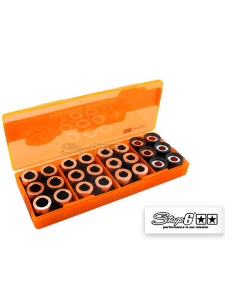Boîte de galets de variateur STAGE6 19x15.5 (4 jeux de 6 pièces - 6,5g à 9,5g)