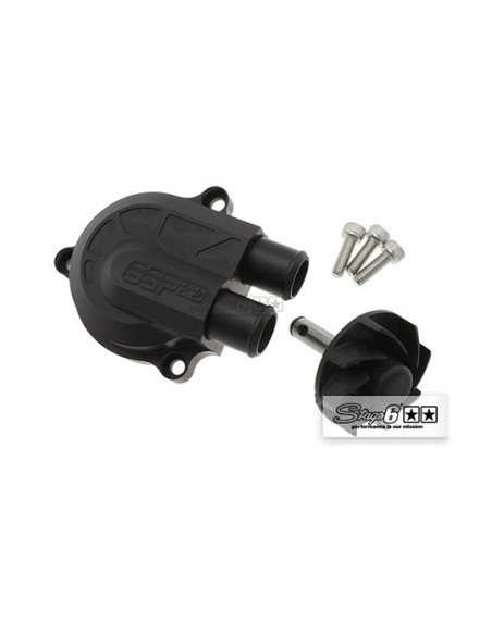 Couvercle pompe à eau scooter STAGE6 Nitro / Aerox Racing Noir Mat