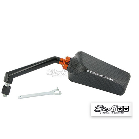 Rétroviseur universel STAGE6 F1 Carbone Mat Gauche