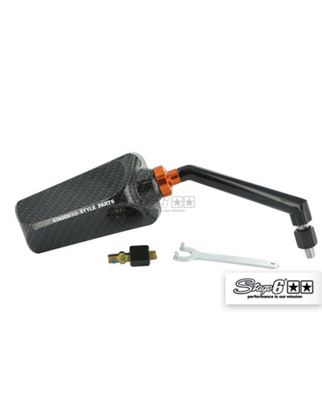 Rétroviseur universel STAGE6 F1 Carbone Mat Droit