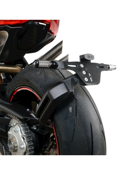 Support de plaque R&G RACING - Noir - MV AGUSTA 1000 BRUTALE 2020 - 2024