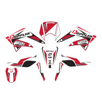Kit déco DOPPLER Derbi Senda / RCR / SMT Blanc / Noir / Rouge 2011-2018