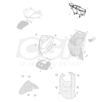 Carénage couvre guidon scooter origine Peugeot Kisbee / Streetzone / 2T / 4T / Flat 6 Red