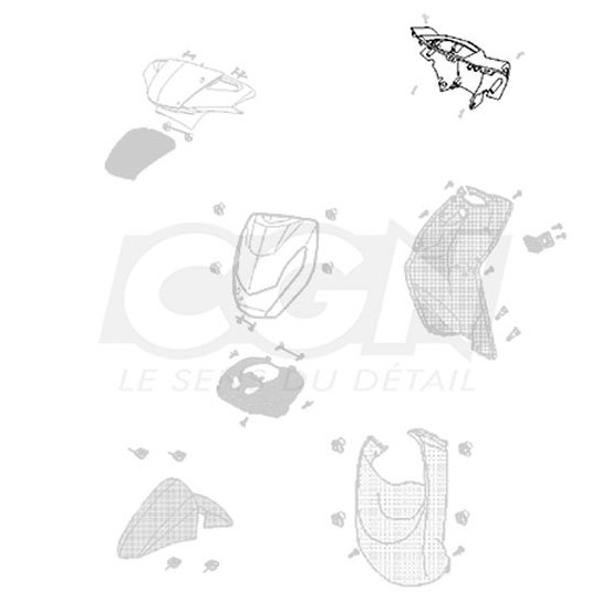 Carénage couvre guidon scooter origine Peugeot Kisbee / Streetzone / 2T / 4T / Flat 6 Red