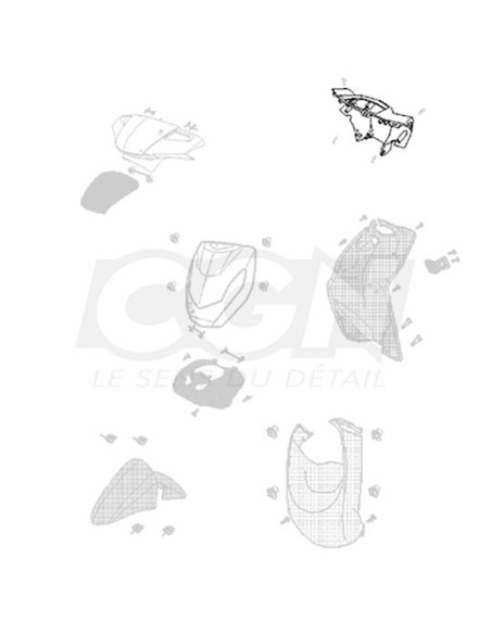 Carénage couvre guidon scooter origine Peugeot Kisbee / Streetzone / 2T / 4T / Flat 6 Red