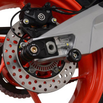 Pions de bras oscillant - diabolos avec platine R&G RACING Noir - APRILIA 660 RS