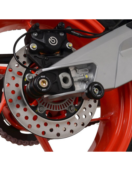 Pions de bras oscillant - diabolos avec platine R&G RACING Noir - APRILIA 660 RS