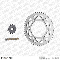 Kit chaine 520 AFAM - Couronne alu anti-boue - Type de chaine au choix - HM CRE 450 F 2009-2016