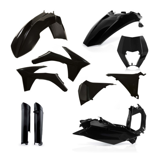 Kit plastiques complet - Noir - ACERBIS KTM 125/200/250/300/380 EXC 2012-2013 250/350/400/450/500/520540 EXCF 2012-2013