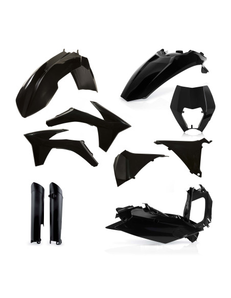 Kit plastiques complet - Noir - ACERBIS KTM 125/200/250/300/380 EXC 2012-2013 250/350/400/450/500/520540 EXCF 2012-2013