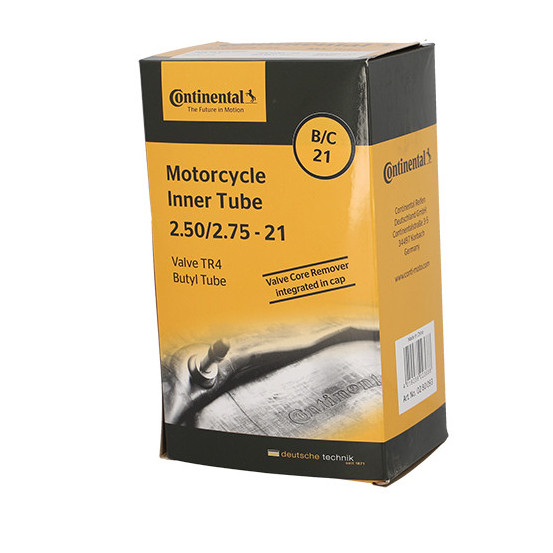Chambre a air CONTINENTAL Moto 2,50-21 2,75-21 70/100-21 80/90-21 90/80-21 Valve TR4