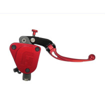Maitre cylindre de frein radial avec réservoir intégré 19x18 ACCOSSATO - Levier repliable court + couvercle rouge