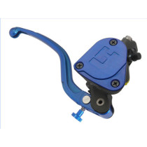 Maitre cylindre de frein radial avec réservoir intégré 19x18 ACCOSSATO - Levier fixe long RST + couvercle bleus