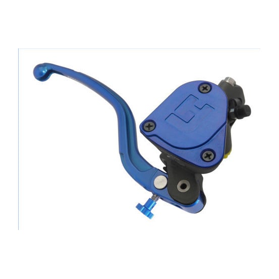 Maitre cylindre de frein radial avec réservoir intégré 19x18 ACCOSSATO - Levier fixe long RST + couvercle bleus