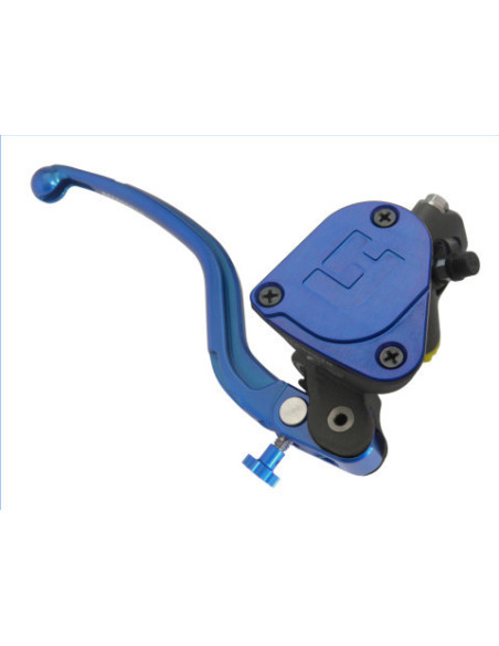 Maitre cylindre de frein radial avec réservoir intégré 19x18 ACCOSSATO - Levier fixe long RST + couvercle bleus