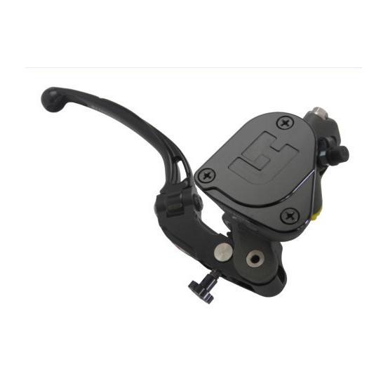 Maitre cylindre de frein radial avec réservoir intégré 19x18 ACCOSSATO - Levier repliable long RST + couvercle noirs