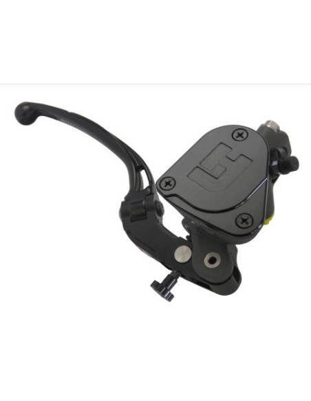 Maitre cylindre de frein radial avec réservoir intégré 19x18 ACCOSSATO - Levier repliable long RST + couvercle noirs