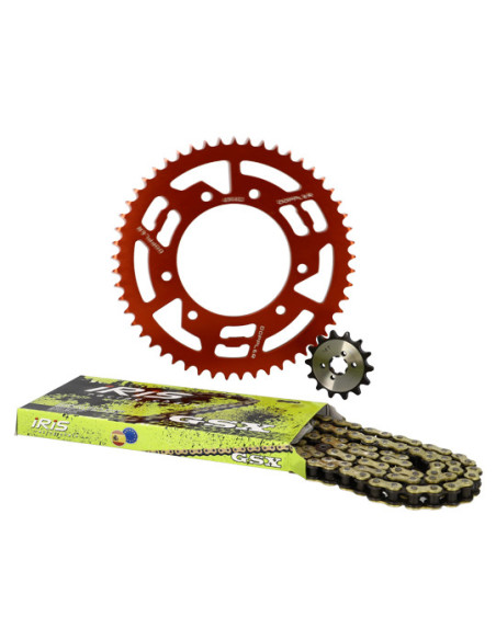 Kit chaine aluminium 14x53 DOPPLER Senda DRD / Racing / Gilera RCR Rouge