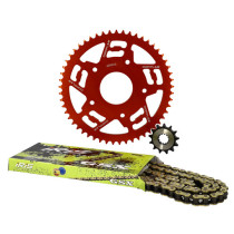 Kit chaine aluminium 13x53 DOPPLER Peugeot XR7 / XP7 SM / XPS / Rieju MRT Rouge