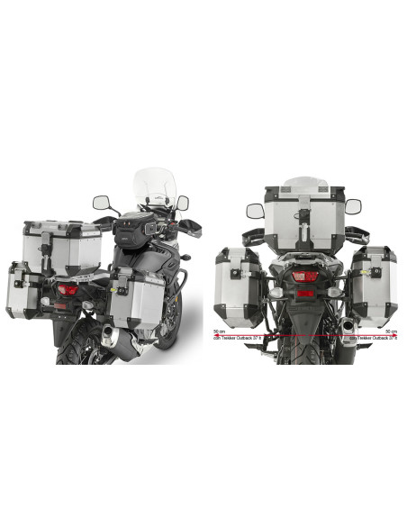 Supports valises Givi Monokey Trekker Outback PL3112CAM Suzuki 1000 DL V-Strom 2017-2024