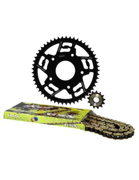 Kit chaine aluminium 13x53 DOPPLER Peugeot XR7 / XP7 SM / XPS / Rieju MRT Noir